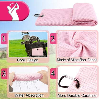 12Pcs Golf Accessories Kit Include Golf Ball Bag Golf Tees Golf Towel Golf Club Cleaner Brush Groove Cleaner Tool Divot Tool Magnetic Ball Marker,Best Golf Gift for Women Man