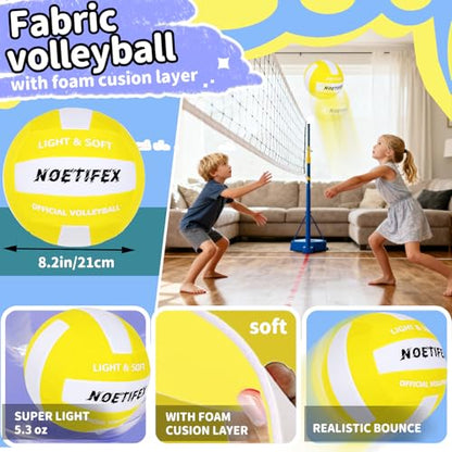 Soft Volleyball-Super Soft Fabric Light Volleyball for Indoor Practice Safe and Quiet Kids Youth Beginners House Yard Training Practice Games(Deflated) - color: Yellow,white