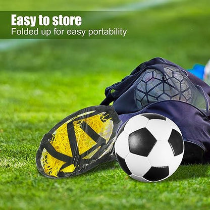 Soccer Training Target Foldable Soccer Top Bins Target Small Goal Easy to Attach and Detach, for Football Shooting Accuracy Practice - color: yellow