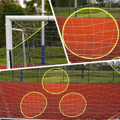 Soccer Goal Target Net with 7 Bright Scoring Target Zones,Soccer Shooting Training Aid, Soccer Training Equipment Accessory (Target net only,Soccer Goal Not Included) - size: 12*6'