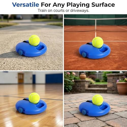 HISKI Tennis Ball Training Baseboard, Tennis Trainer Equipment Set, Tennis Trainer Ball with String, Tennis Trainer Rebound Ball, Multifunction Tennis Practice Rebounder for Backyard - color: Ball+1Set