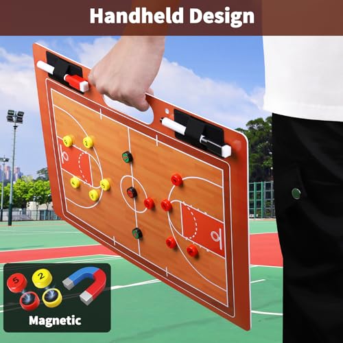 Magnetic Coach Marker Boards, Dry Erase Double-Sided Coach Lineup Clipboard, Coaches Gift, Fit for Basketball, Football, Soccer, Baseball - style: Basketball