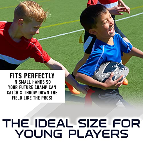 Franklin Sports NFL Team Footballs - Rubber Youth Mini Balls for All Teams - Kids 8.5" Football + Air Pump Sets - Official NFL Licensed - style: Dallas Cowboys