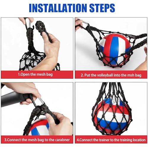 Volleyball Spike Trainer, Volleyball Training Aids, Volleyball Attack Trainer, Adjustable Volleyball Spiking Training System can Improve Your Serving, Jumping, arm Speed and Spiking Power