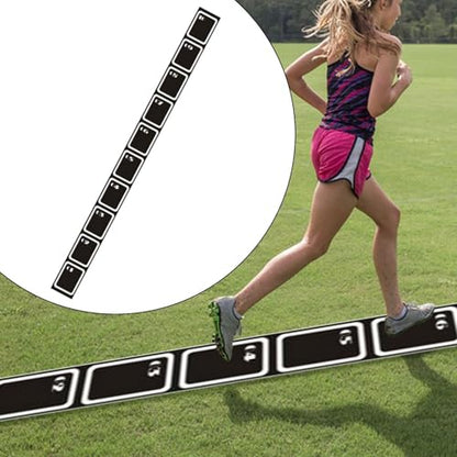 Agility Training Ladder Mat, Speed Ladder for Soccer Rugby Football Workout, Footwork Trainer with Aluminum Ground Spikes - color: 450cmx34cm