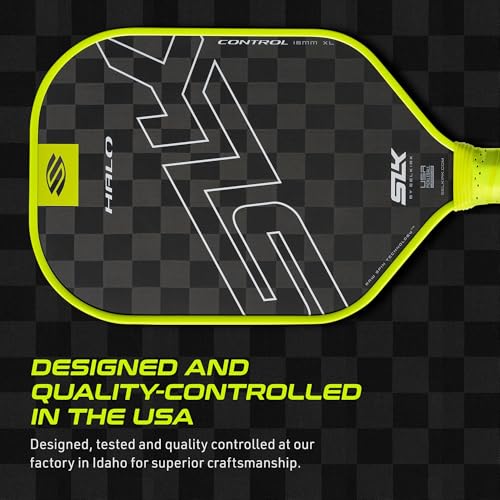 Selkirk Sport SLK Halo Raw Carbon Fiber Pickleball Paddle | Power, Pro and Control Pickleball Paddles | T700, 18K Ultraweave, Aramid Fiber LinkWeave | Designed & Controlled in USA - color: Control | Green | 2025, size: XL (Elongated Shape)