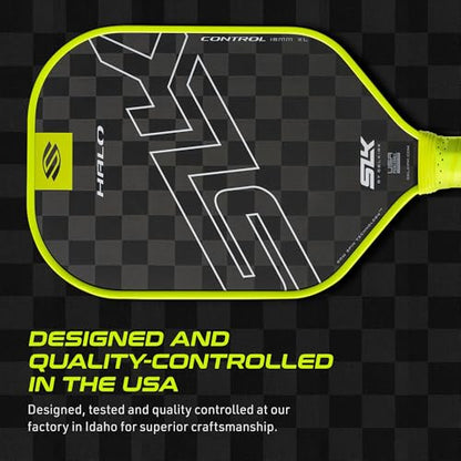 Selkirk Sport SLK Halo Raw Carbon Fiber Pickleball Paddle | Power, Pro and Control Pickleball Paddles | T700, 18K Ultraweave, Aramid Fiber LinkWeave | Designed & Controlled in USA - color: Control | Green | 2025, size: XL (Elongated Shape)
