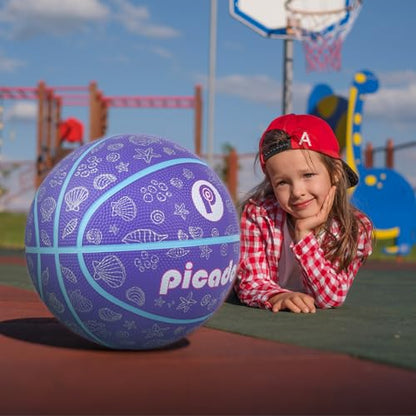 Kids Toddler Youth Size 3/5 Basketball 22/27.5" for Girls Boys Age 3-10 – Mini Small Basketballs Gift for Children Indoor Outdoor Play Training Sports(Deflated,Without Pump)