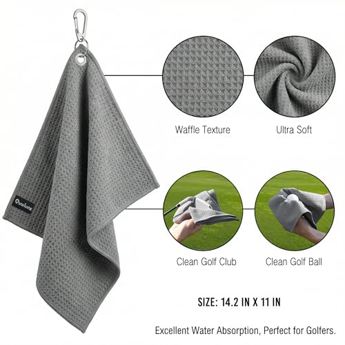 Golf Club Cleaner Kit with 360° Rotating Protective Cover, Strong Magnetic Golf Brush with Waffle Towel Set, Professional Golf Accessories for Men