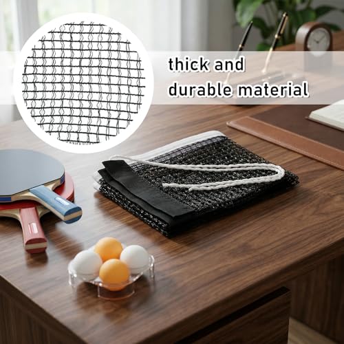 1PCS Table Tennis Net Replacement, Black PingPong Net Nylon Pingpong Net for Indoor Outdoor School Gym (70.8" x 5.9")
