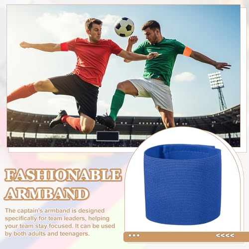 Captain Armbands, Adjustable Leader Arm Bands for Soccer Elastic Team Sport Arm Band-Fitting for Football/Volleyball/Rugby - color: Blue