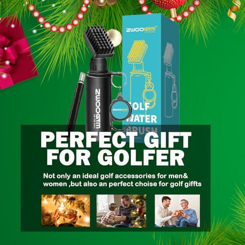 Pro Golf Club Cleaner Set, Water Brush with Holder Clip and 4oz Bottle, Golf Groove Sharpener, Suitable for U and V Grooves