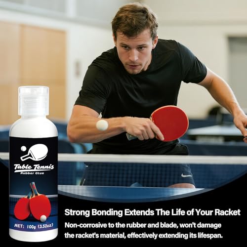 Table Tennis Glue, Perfect for Assembling Table Tennis Ping Pong Paddle, Comes with 8 Sponges to Easily Replace Table Tennis Rubber - size: 100ml