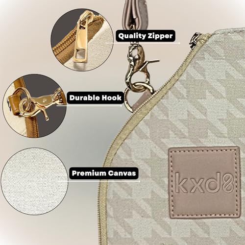 Pickleball Paddle Cover Crossbody bag with Adjustable Strap, Waterbottle holder, Ball Holder, Gifts for Women Men - color: Khaki
