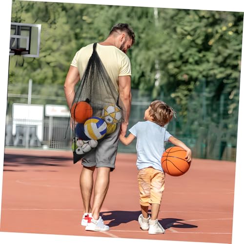 Large Mesh Ball Bag for Soccer Volleyball and Basketball Sturdy Drawstring Sports Equipment Storage Bag for Players for Team Gear