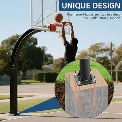 Basketball Hoop Anchor Kit 7” or 9", Universal Fit Ground Anchor Kit, Basketball Mounting Kit for Easy Relocation and Compatible with All Basketball Goals