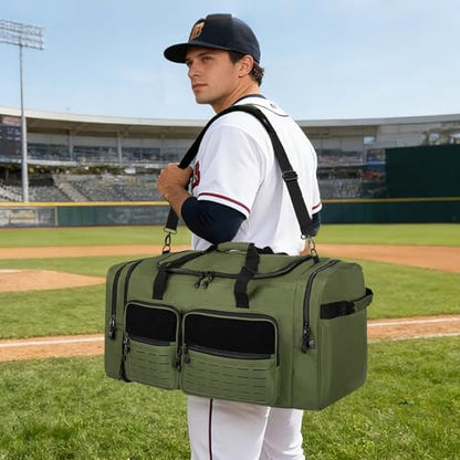 Goloni 130L Expandable 32" Heavy Duty Extra Large Duffel Bag,Sports Gym Equipment Travel Duffle Bag for Soccer Baseball Basketball Hockey Football Team Coaches & More - color: Green