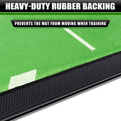 CHAMPKEY Heavy-Duty Golf Hitting Mat - Swing Path Feedback Golf Practice Mat - Ideal for Indoor and Outdoor Training - size: 13" x 17", style: Golf Mat with 3 Pads