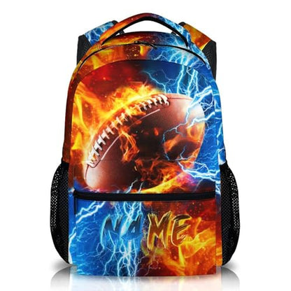 Backpack for Kids Boy Custom Football Bookbag for School Elementary Middle Primary, Personalized Student School Supplies - color: Brown