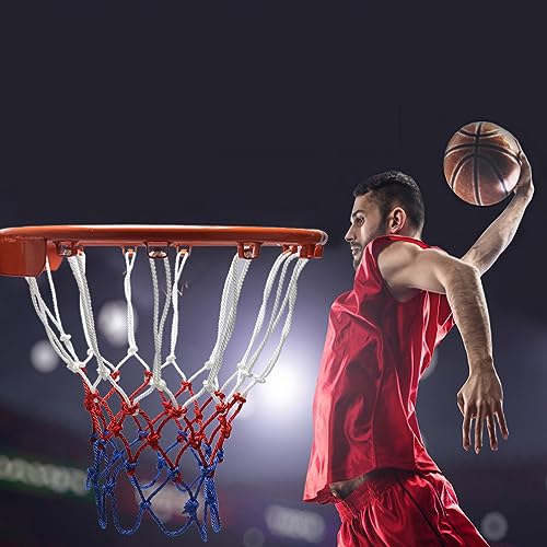 Basketball net 12 Loops Replacement Thicker Ropes Weaved All Weather Bright Coloured Endurable Environment Friendly Polypropylene - color: 1 PCS Colorful