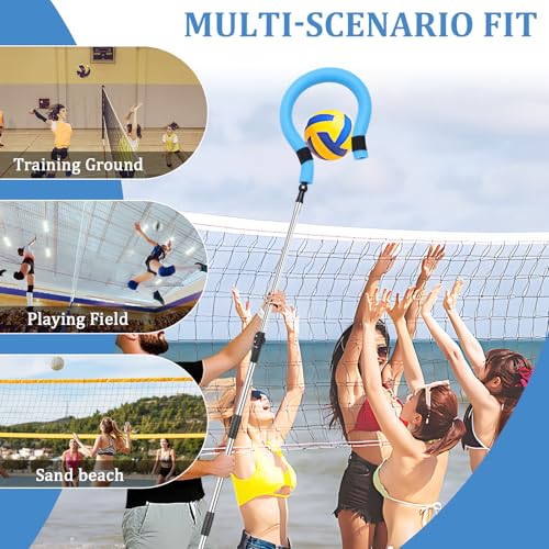 Volleyball Spike Trainer - Adjustable Height 63"-77" with Question Mark Hook, Durable Lightweight for Serving, Spiking & Jump Training - Real Ball Feel, Ideal for Beginners to Pros (No Ball Included)