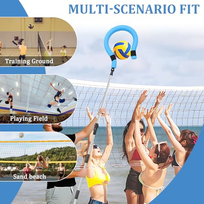 Volleyball Spike Trainer - Adjustable Height 63"-77" with Question Mark Hook, Durable Lightweight for Serving, Spiking & Jump Training - Real Ball Feel, Ideal for Beginners to Pros (No Ball Included)