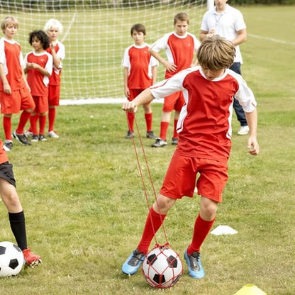 2 Pcs Soccer Ball Return Trainer Net Football Kick Trainer Net Fits Ball Size 3, 4, 5 Football Kick Throw Self Practice Training Aid Adjustable Waist Belt Footballs Training Equipment for Boys