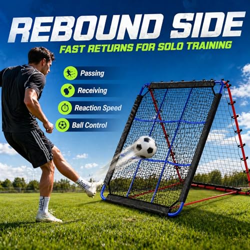 Pro-Grade 12-Angle Baseball & Softball Rebounder Net | with 9-Pocket Target for Pitching & Hitting Practice | Portable Multi-Sport Trainer for Soccer, Lacrosse, Volleyball