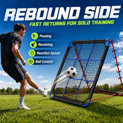 Pro-Grade 12-Angle Baseball & Softball Rebounder Net | with 9-Pocket Target for Pitching & Hitting Practice | Portable Multi-Sport Trainer for Soccer, Lacrosse, Volleyball