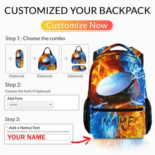 Kids Backpack for Boys Custom Hockey Schoolbag for Kindergarten Elementary Primary, Durable School Supplies - color: Grey