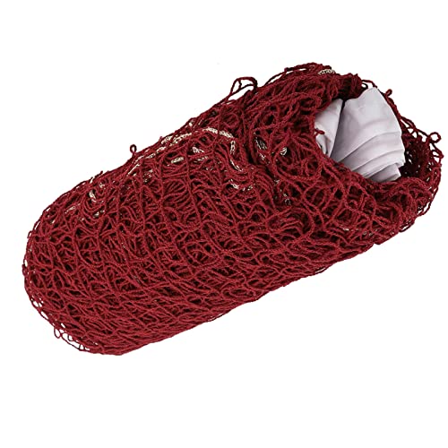 Portable Badminton Net for Outdoor Sports, Red, Mesh Design, Multi-Sport Compatible for Tennis, Soccer, Volleyball, Backyard, Gym, Park