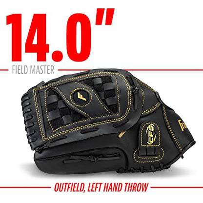 Franklin Sports Field Master Baseball + Softball Glove - Field Master Adult + Youth Baseball + Softball Mitt - Men's + Women's Gloves - Right Hand Throw