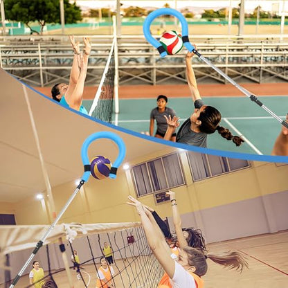 Volleyball Spike Trainer - Adjustable Height 63"-77" with Question Mark Hook, Durable Lightweight for Serving, Spiking & Jump Training - Real Ball Feel, Ideal for Beginners to Pros (No Ball Included)