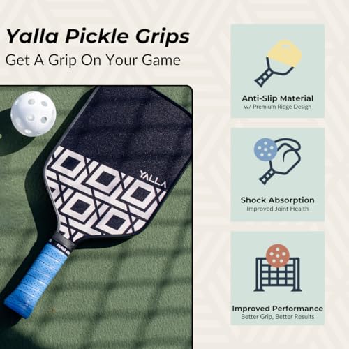 Pickle Grips Pickleball Paddle Grip Tape - Overgrip Grip Wrap for Pickleball Racket - Moisture Wicking Paddle Grip Wrap (2 Pack) - color: Blue