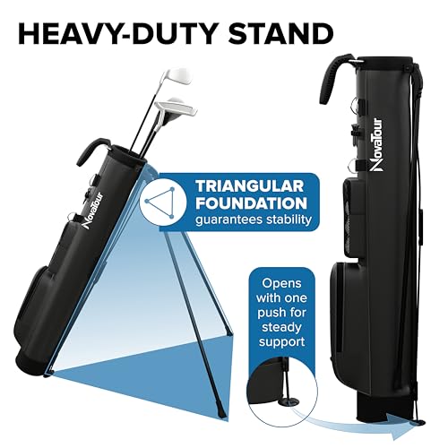 NovaTour Par 3 Golf Bag, Ultra Lightweight, Small Golf Bag for Par 3 and Executive Courses - color: Eclipse Black