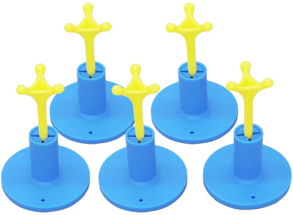 Golf Rubber Tee Holder Set for Golf Driving Range Tee Practice Tool Pack of 5 - color: Blue