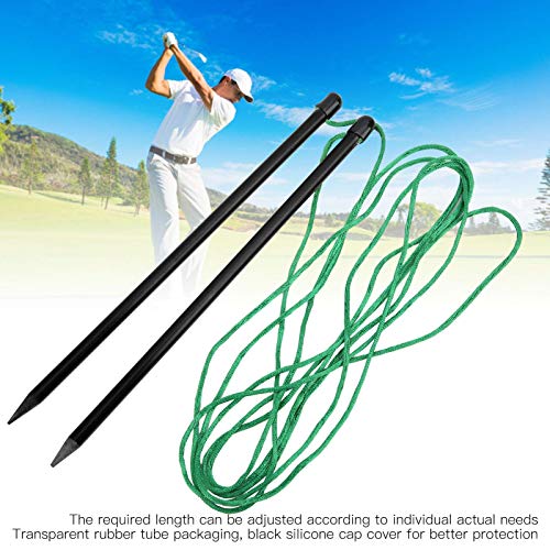 Golf Alignment Sticks, 24cm/9.4in Fiberglass Swing Putting String Pegs Golf Direction Training Aids Adjustable Alignment Practice Rods for Aiming Putting Swing Trainer