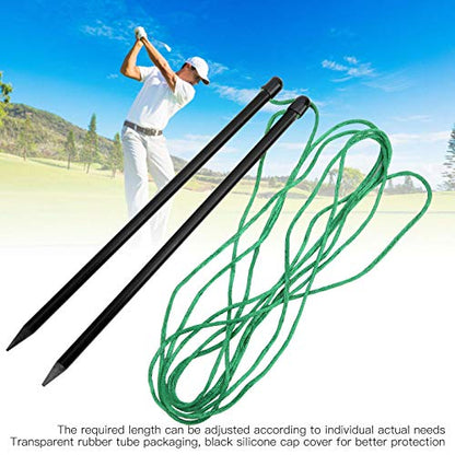 Golf Alignment Sticks, 24cm/9.4in Fiberglass Swing Putting String Pegs Golf Direction Training Aids Adjustable Alignment Practice Rods for Aiming Putting Swing Trainer