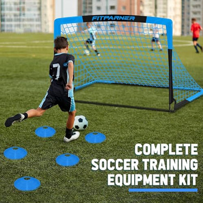 Kids Soccer Goals for Backyard Set - 2 Pack of Portable Pop Up Soccer Nets with Ball,Cones,Complete Training Equipment Kit for Toddler,Youth,Kids Age 3-14,Outdoor Sports Game