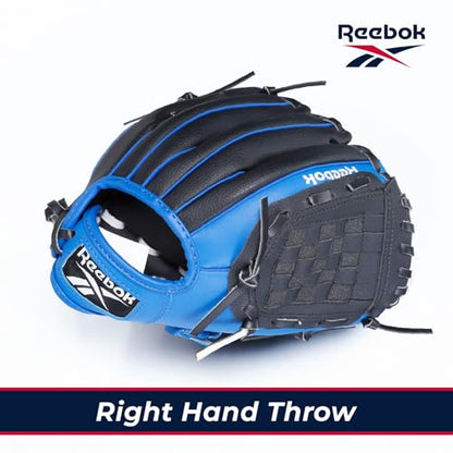 Reebok - Youth Baseball Glove Set, 9-Inch Kids Sports Glove with Foam Ball, Training Mitt for Beginners, Practice & Backyard Play - color: Blue