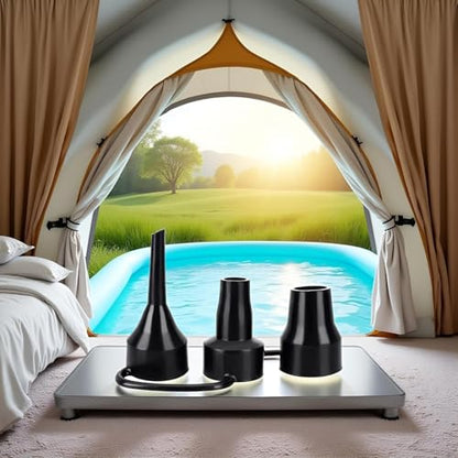 Black Air Pump Replacement Nozzles, Plastic Pump Nozzles, 3 Sizes Inflatable Pump Nozzles Head, Air Pump Inflator Adaptor Accessory for Partial Air Bed, Air Mattress Accessories