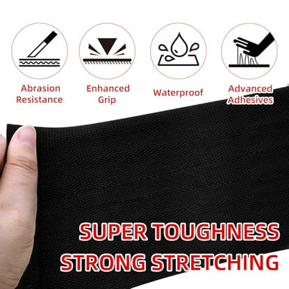 WELSTIK Rubber Grip Tape, Ultra Strong Waterproof Anti Slip Tape with Textured Adhesive for DIY Tools & Gadgets (Black, 6In x 16.4Ft) - size: 6inch*16.4ft