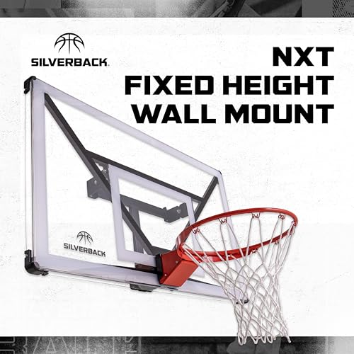 Silverback NXT 54" Wall Mounted Basketball Hoop, Indoor / Outdoor Basketball Hoop with QuickPlay Design - color: Fixed Height