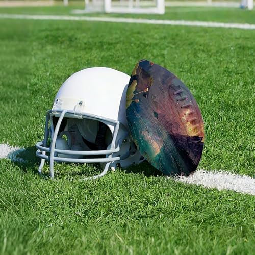 American Football, Official Size 11.9 x 7.3 Inch, Premium Composite Leather High-Grip Ball with Pro-Style Lacing, Unique Prints for Training, Games & Gifts - color: Sunset Lotus