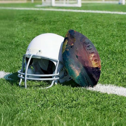American Football, Official Size 11.9 x 7.3 Inch, Premium Composite Leather High-Grip Ball with Pro-Style Lacing, Unique Prints for Training, Games & Gifts - color: Sunset Lotus