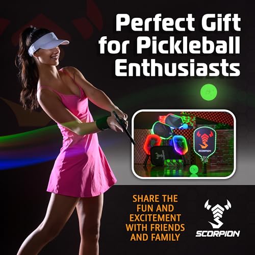 SCORPION 3-Pack Glow in the Dark Pickleballs - True Flight Outdoor Pickle Balls - Bright Sports Balls for Pickleball at Night - Consistent Bounce & Balance, 40 Holes for Precision & Control - 26 Grams