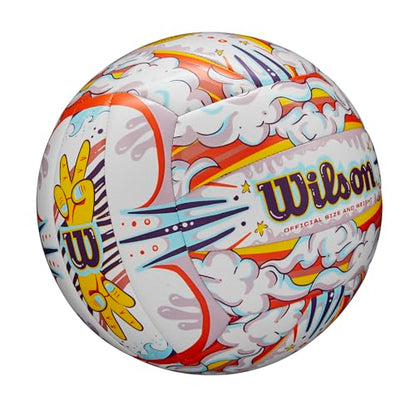 Wilson AVP Hawaii Outdoor Volleyball + Frisbee Kit - color: White/Orange, style: Graffiti