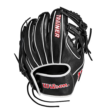 Wilson Trainer Baseball Gloves - Black/Red - style: Infield