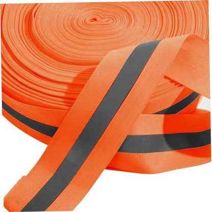 Beach Volleyball Lines 2'' x 328' Nylon Beach Vibrant Orange Volleyball Boundary Lines Tear-Resistant Reflective Caution for Running Track Lanes, Finish Line Markers Sand