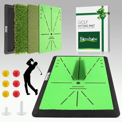 Golf Hitting Mat, Swing Path Feedback Golf Training Mat, 16"x12" Extra Replaceable Practice Mat, Indoor Outdoor Golf Swing Detection Mat, Ideal Golf Gifts for Men & Women Home Backyard Use